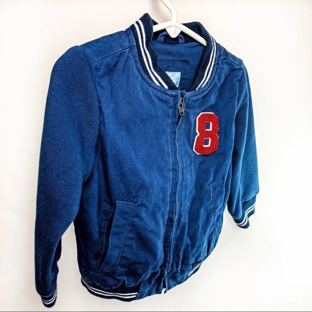 Baby Gap Blue Baseball Jacket Sz 12-18m